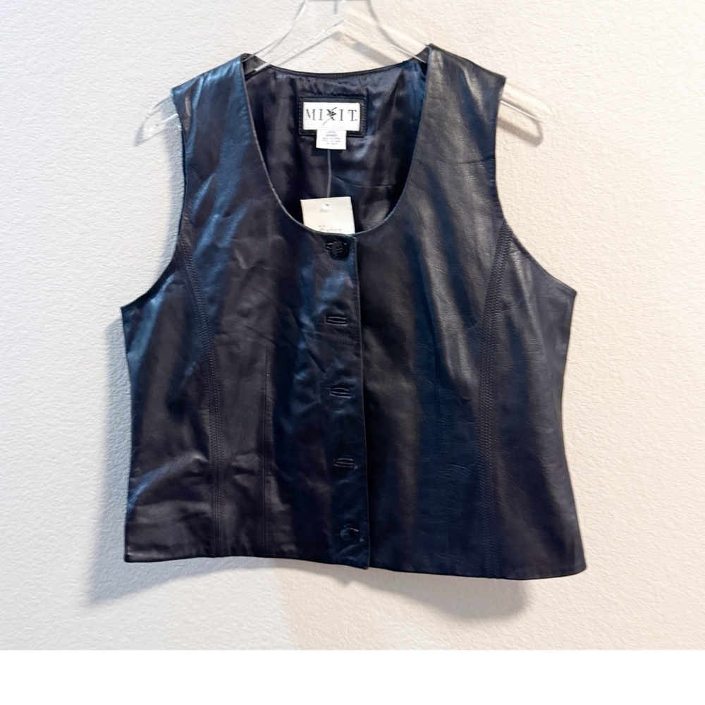 Mix It Leather Lined Button Vest